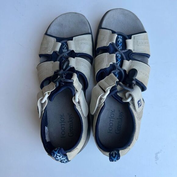 Footjoy FJ Green Joys Golf Sandal Leather Adjustable Straps Spikes Womens Size 6 - Picture 3 of 9